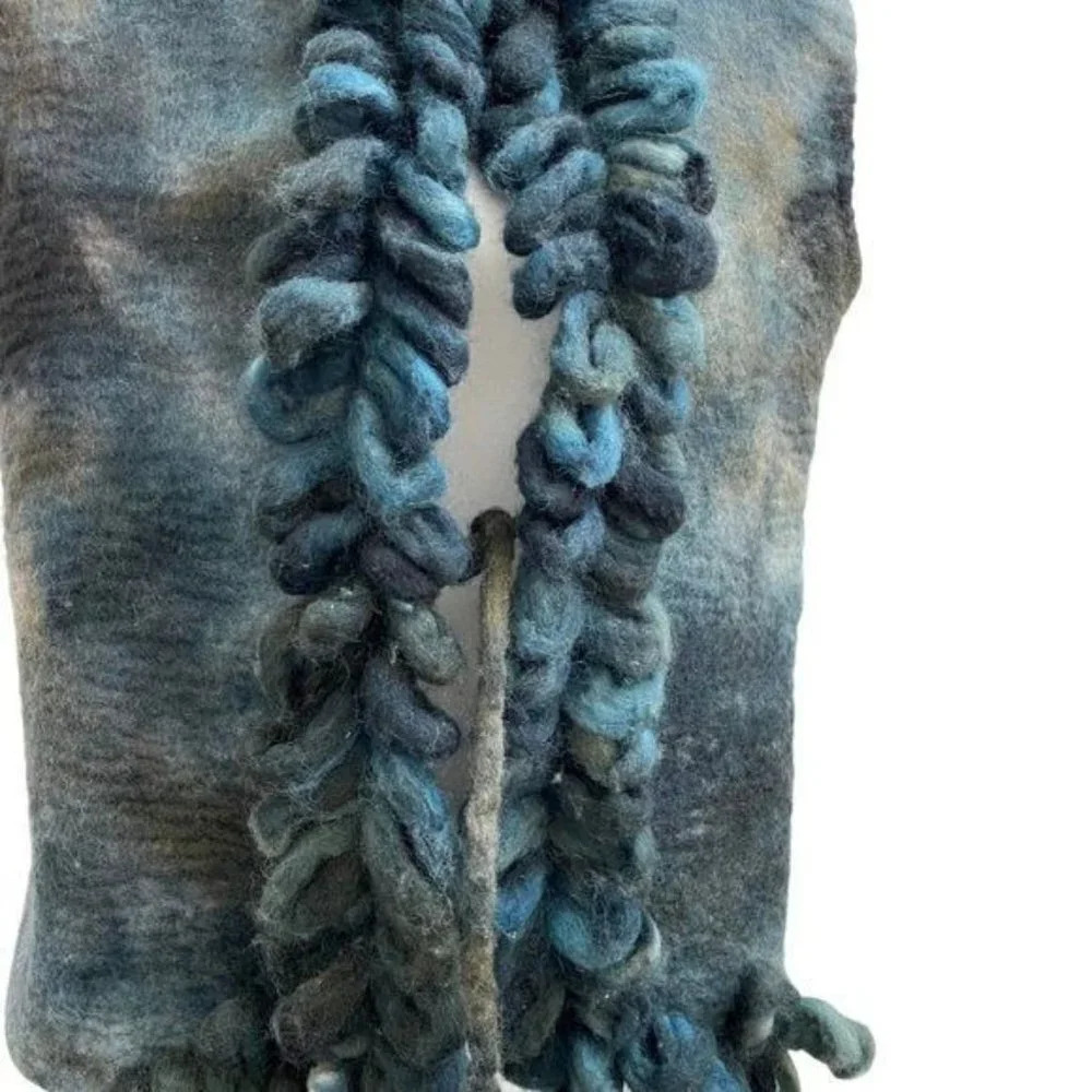Handcrafted Felted Wool Grey Cotton Wool Vest - Picture 3 of 9